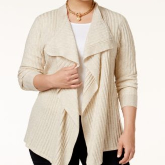 INC Concepts Draped Open-Front Cardigan - Picture 1 of 4